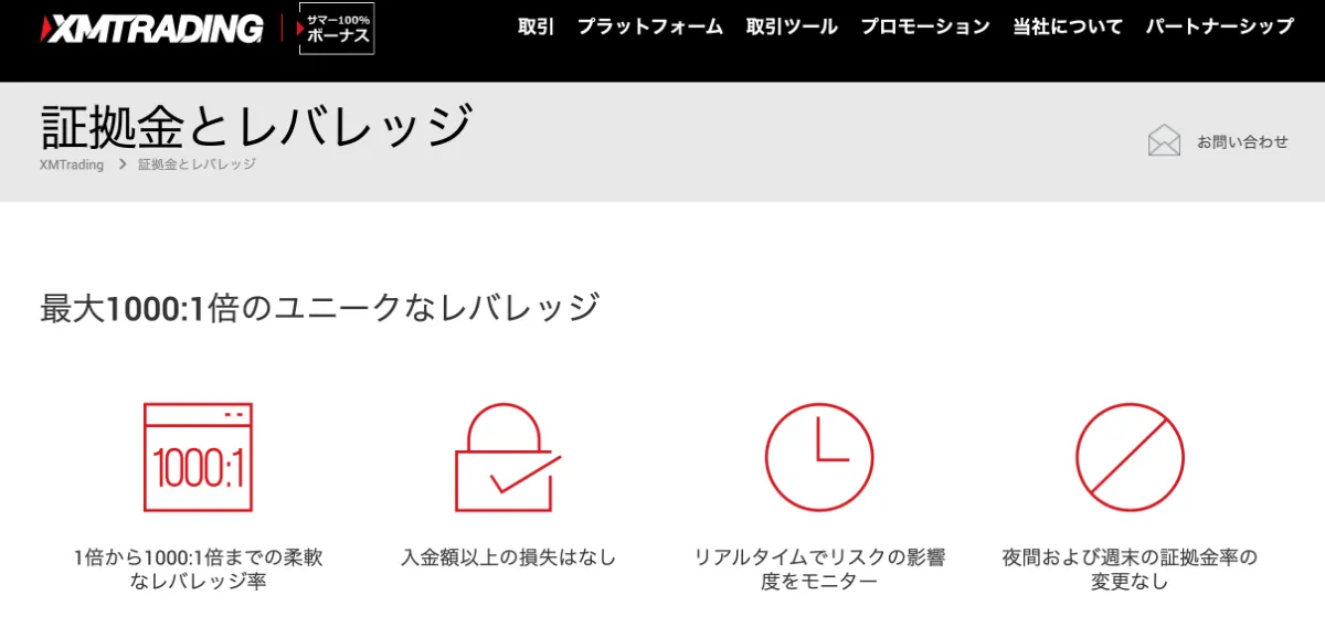 XMは最大1,000倍のハイレバレッジ取引が可能だと評判