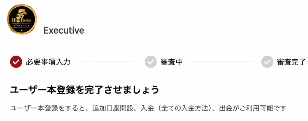 BigBossの口座開設方法6