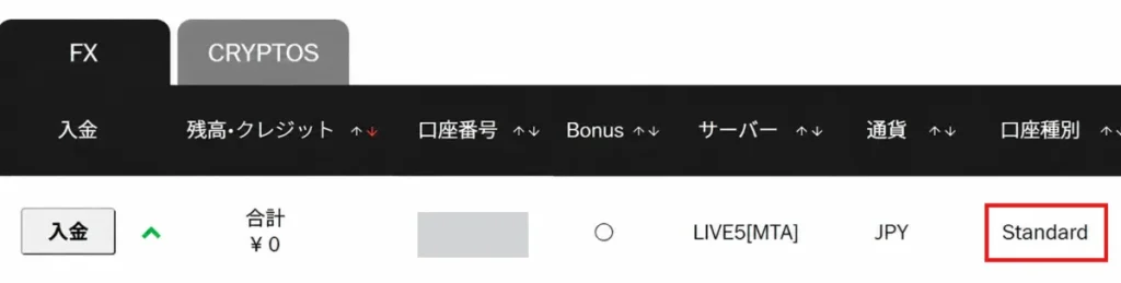 BigBossの口座タイプを確認する方法