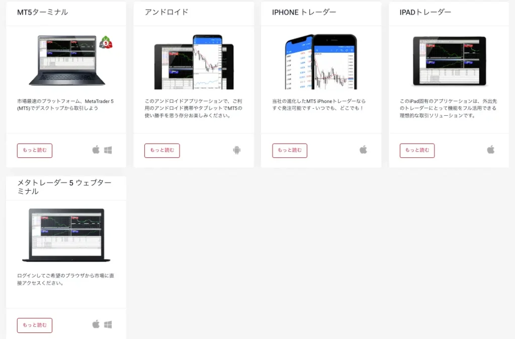 MT4かMT5、HFMのアプリを選択