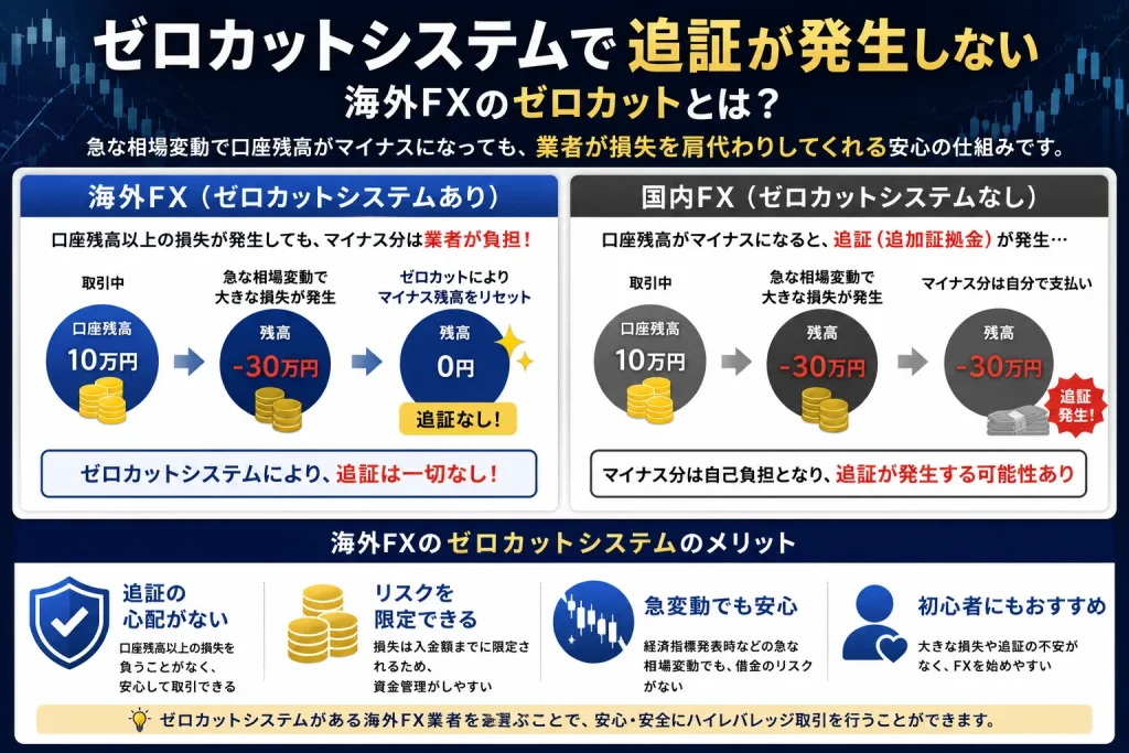 海外FXはゼロカットシステムで追証が発生しない