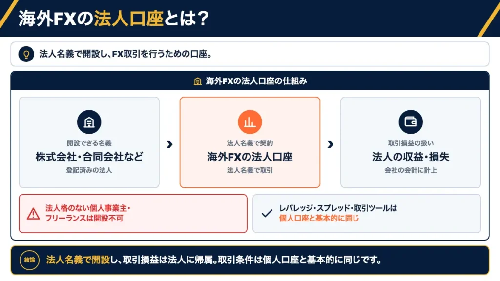 海外FXの法人口座とは?