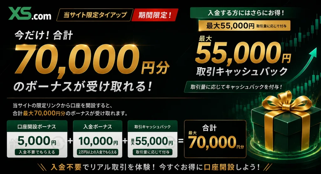 XS.comと当サイト限定のタイアップボーナスキャンペーン