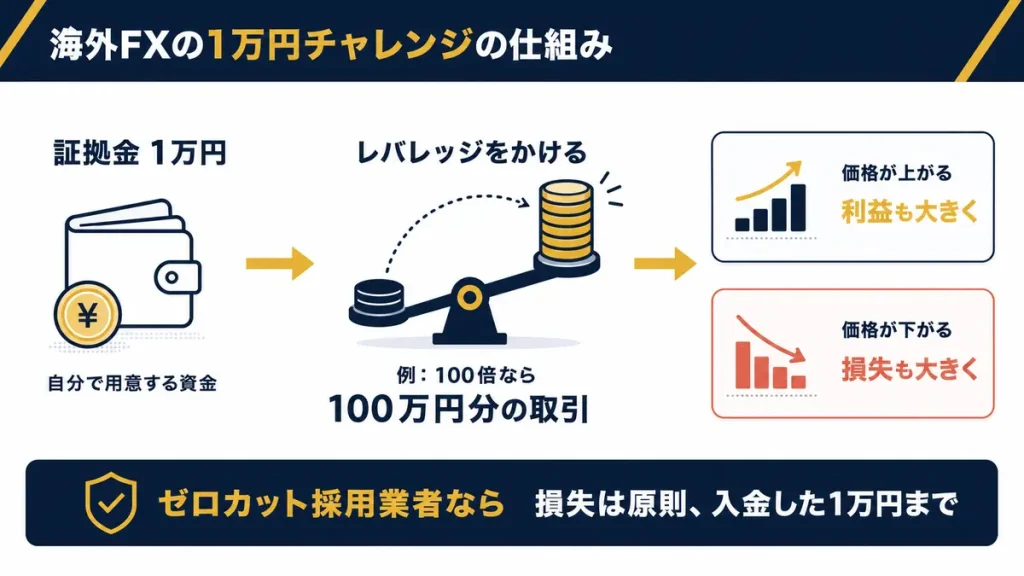 海外FXの1万円チャレンジとは？仕組みと基本情報