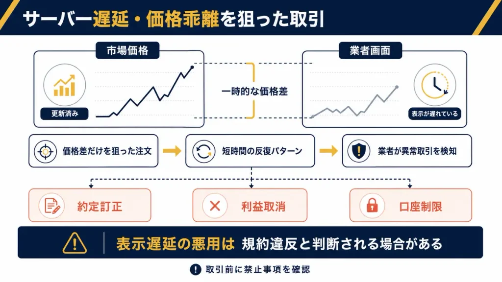 サーバー遅延・価格乖離を狙った取引